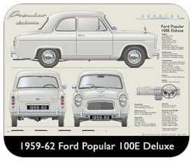 Ford Popular 100E Deluxe 1959-62 Place Mat, Small